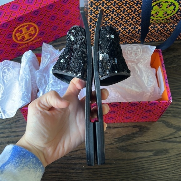 TORY BURCH Carter Reversible Sequin Slides black luxury - Picture 8 of 15